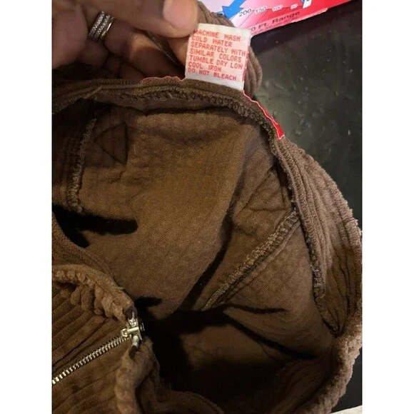 Y2K Vintage Onfire Courdroy Skirt Brown Women's Medium Pockets Zip Front Cotton - Picture 7 of 7